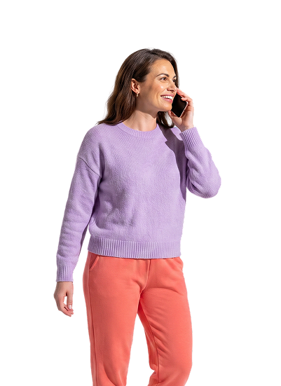 A Starry customer using a cell phone